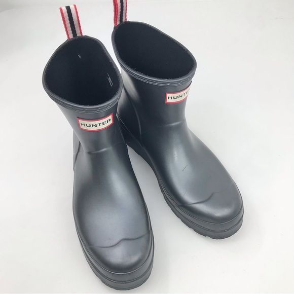 Hunter Play Short Nebula Black Rubber Rain Boots - Picture 5 of 16